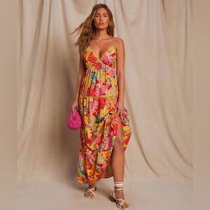 Vici Tropical Print Maxi Dress - Multicolor